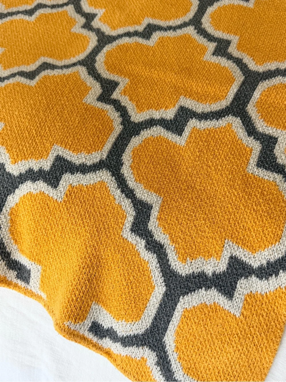 Yellow and Gray Geometric Throw Blanket